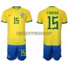 Original Trikotsatz Brasilien Fabinho 15 Heimtrikot WM 2022 Für Kinder